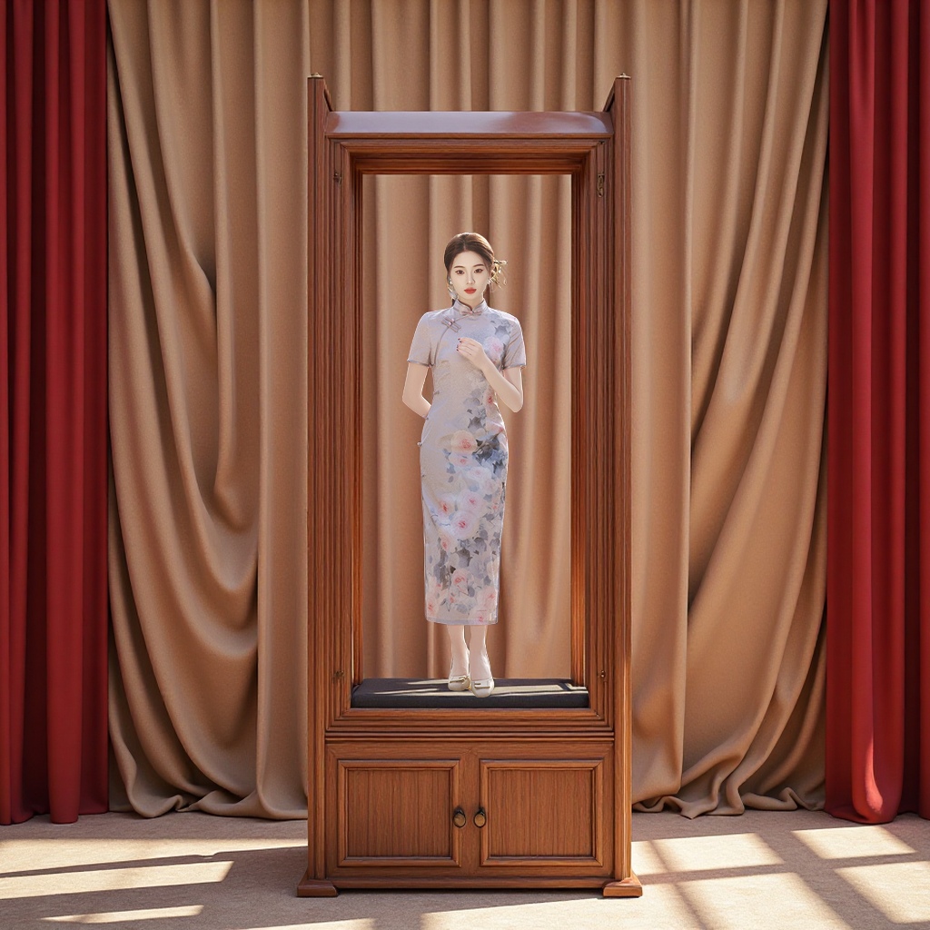 旗袍/上海东方明珠/威芸旗袍/旗袍女短袖新中式/短袖旗袍产品图