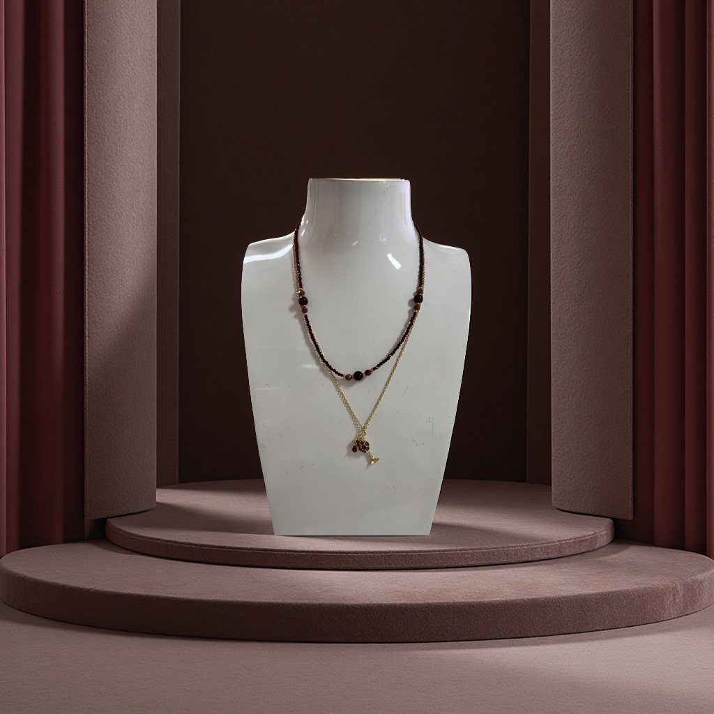 Luxury and fashionable accessories: Sand gold large necklace, 925 silver jewelry, fashionable and versatile necklace, trendy design gift