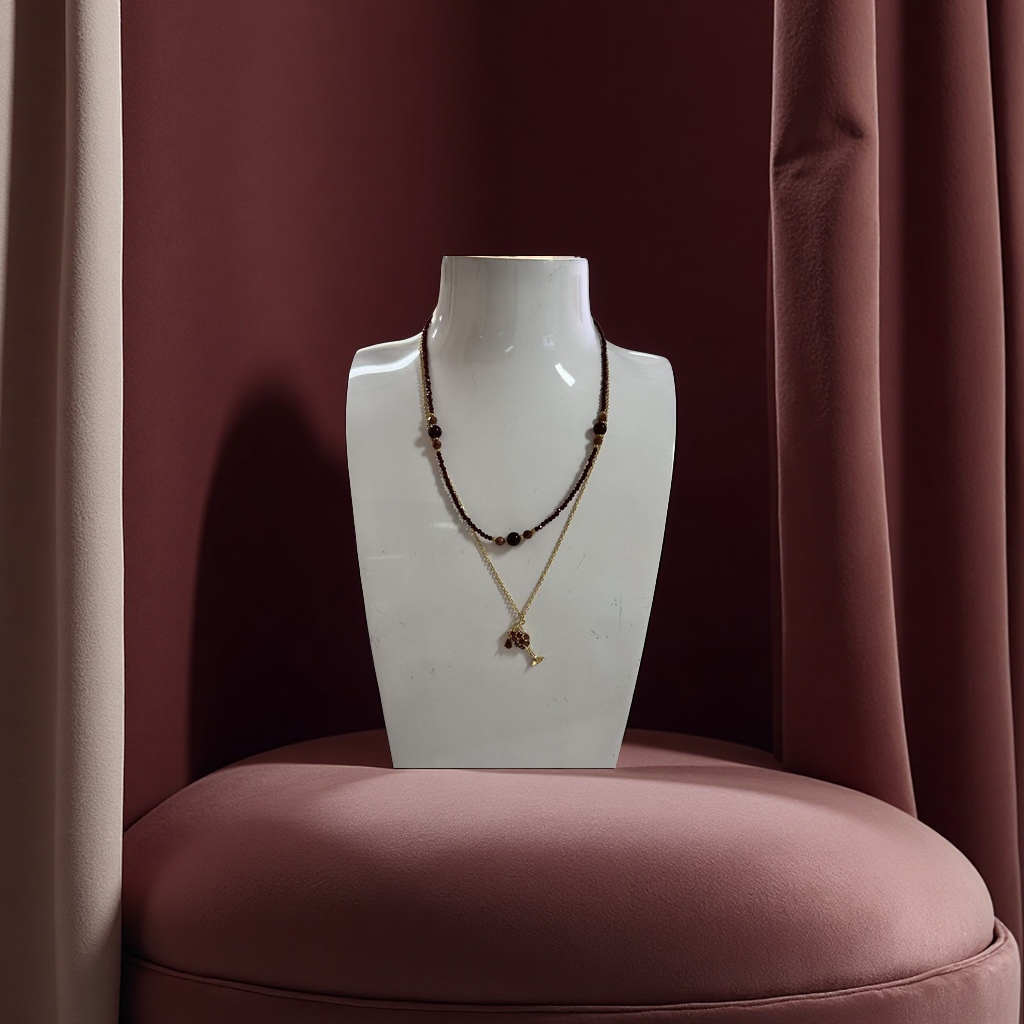 Luxury and fashionable accessories: Sand gold large necklace, 925 silver jewelry, fashionable and versatile necklace, trendy design gift details Picture