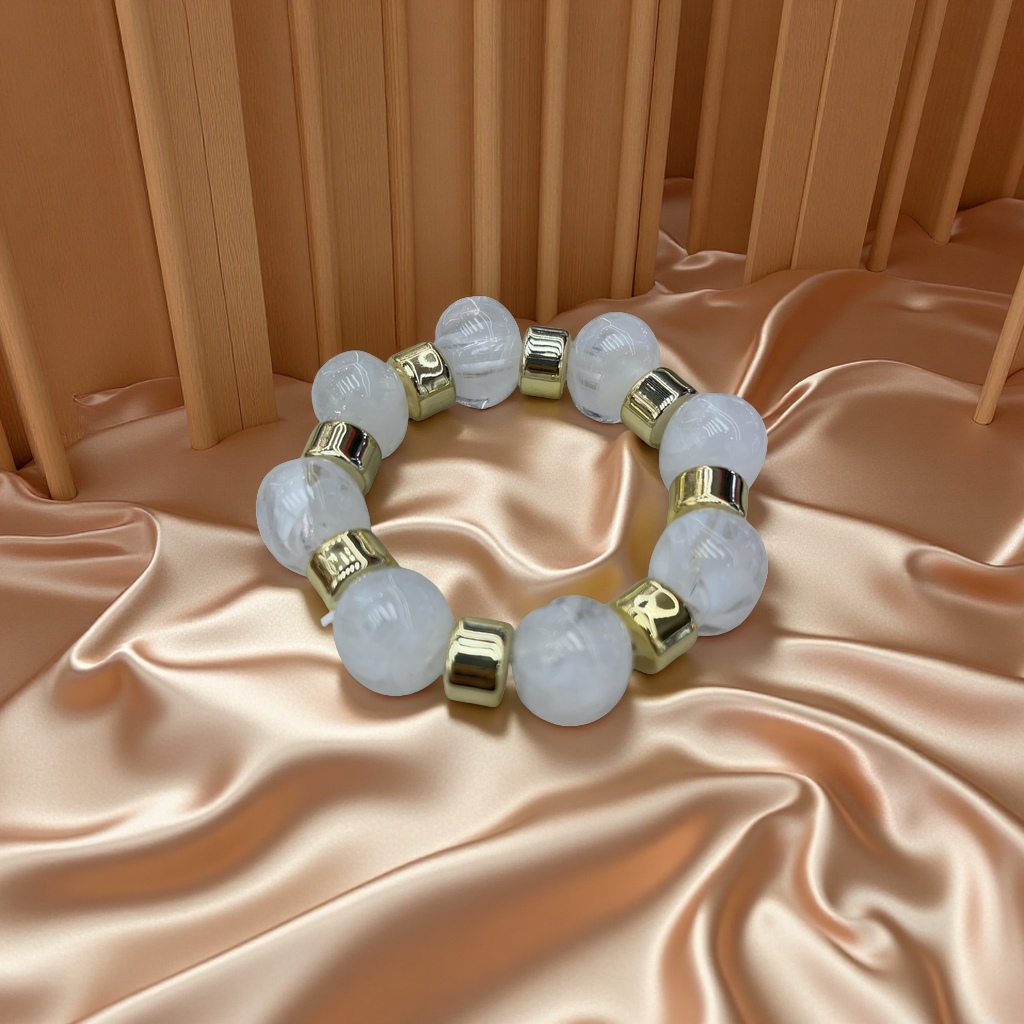 彩色手链弹力线新款欧美风金属搭配跨境爆款时尚饰品潮流