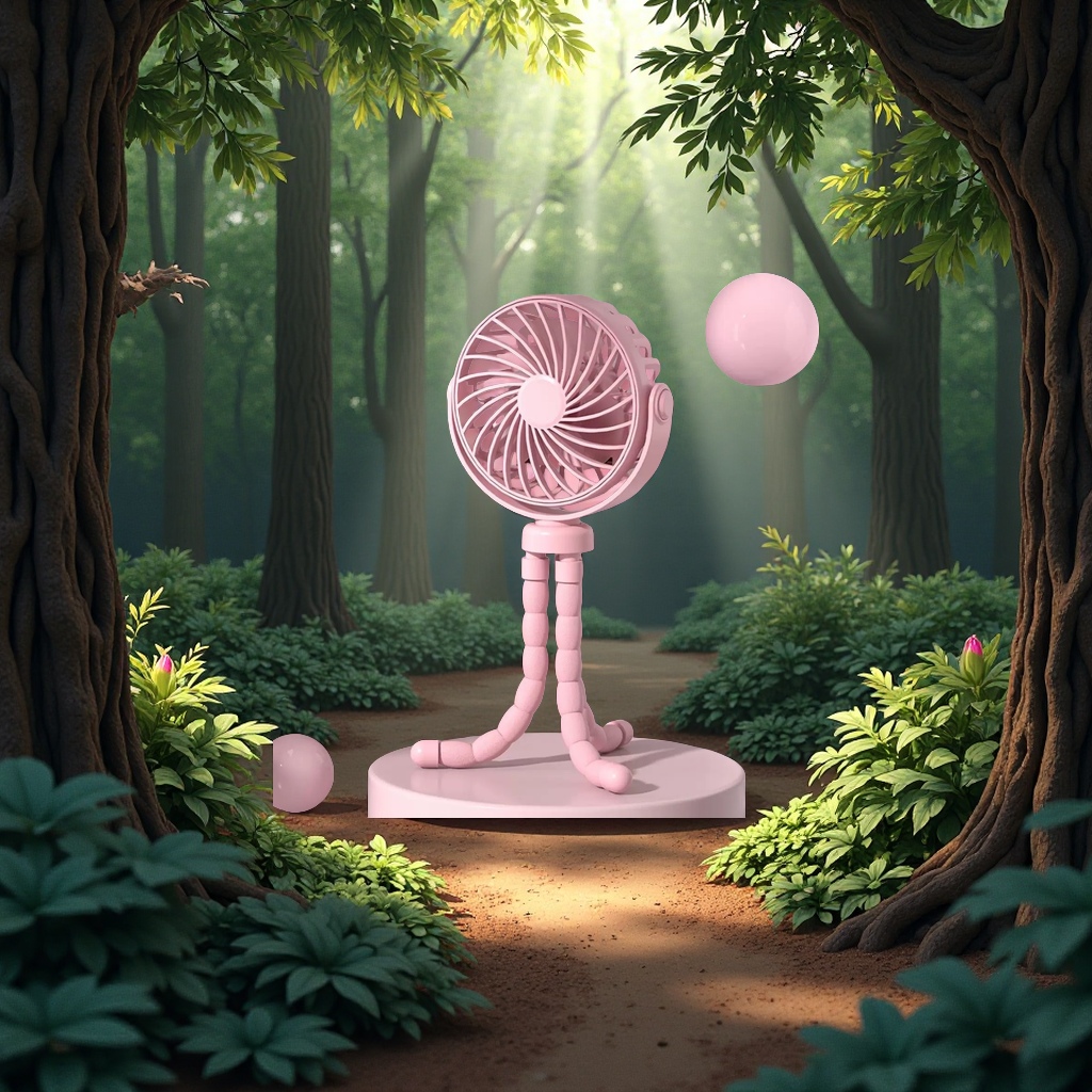 跨境八爪鱼婴儿车风扇可摇头手持迷你usb充电风扇多功能便携小风扇