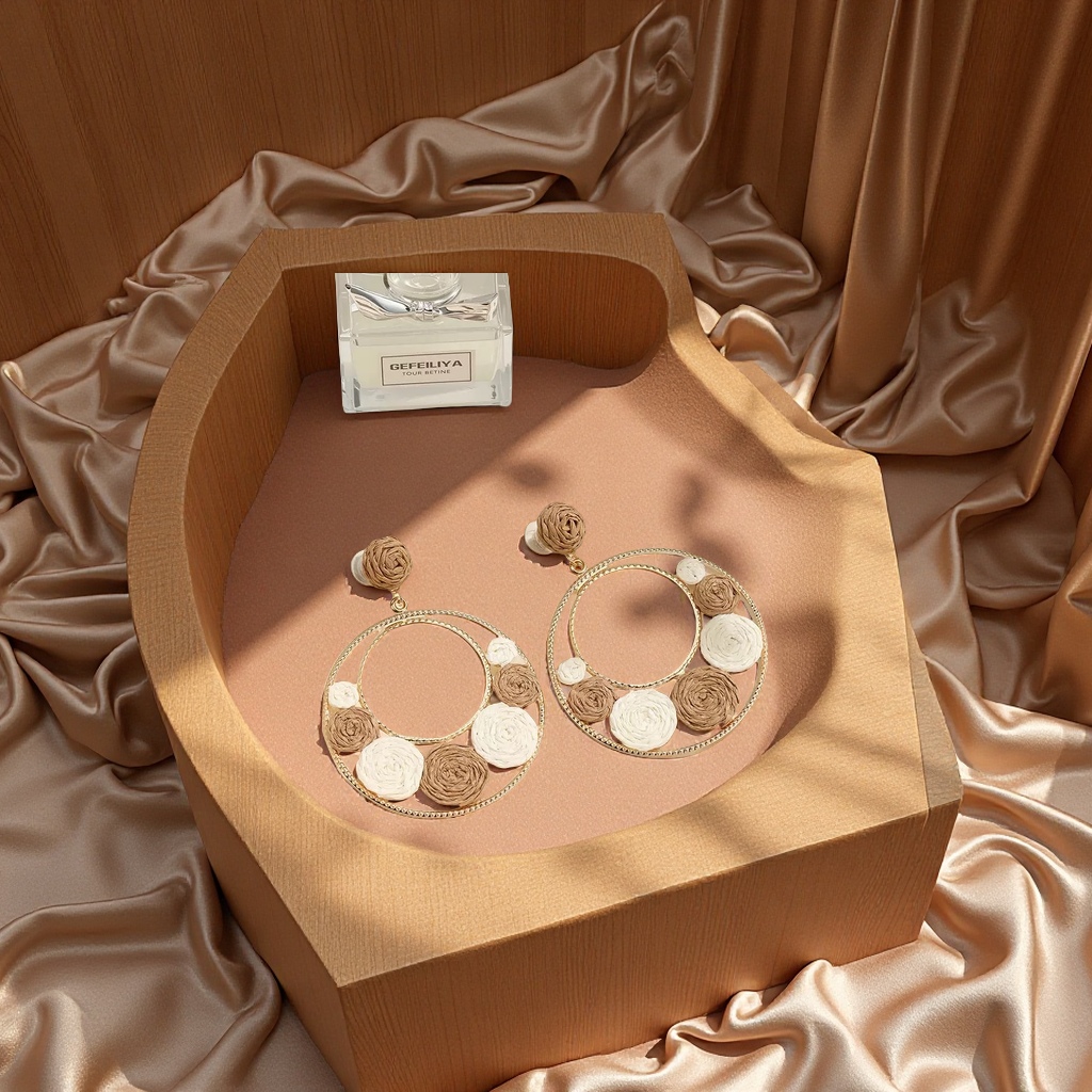 耳环白底实物图