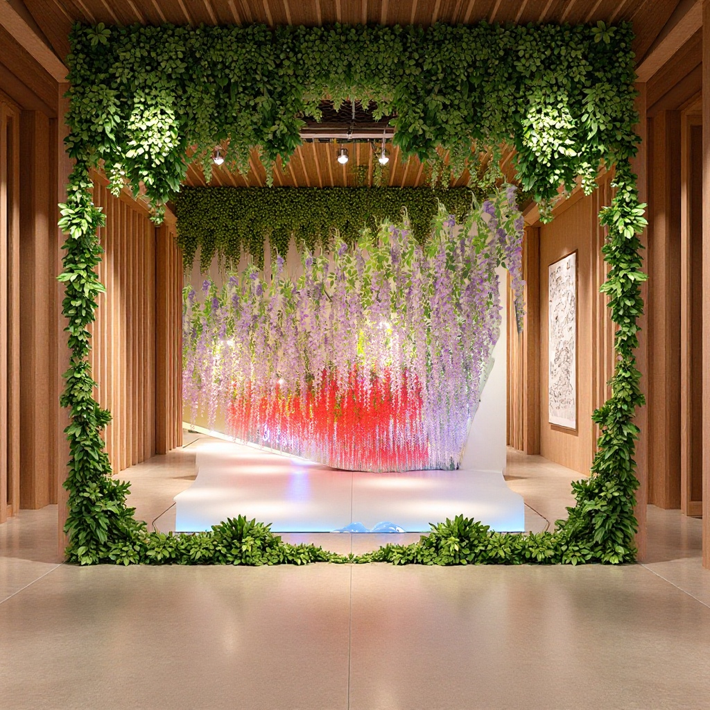 Wholesale of artificial wisteria, douhua, encrypted artificial flowers, artificial flowers, green plants, ceiling and wall hanging, living room wedding decoration flowers and wisteria plants details Picture