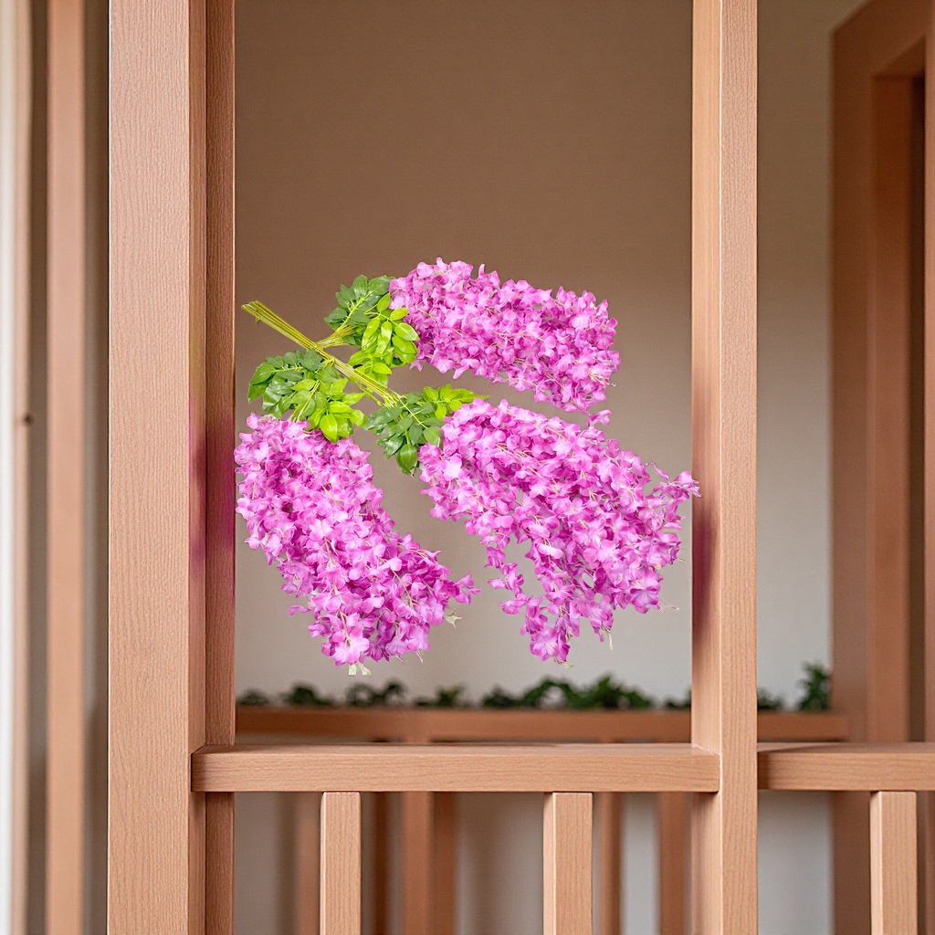 Wholesale of artificial wisteria, douhua, encrypted artificial flowers, artificial flowers, green plants, ceiling and wall hanging, living room wedding decoration flowers and wisteria plants Item Picture