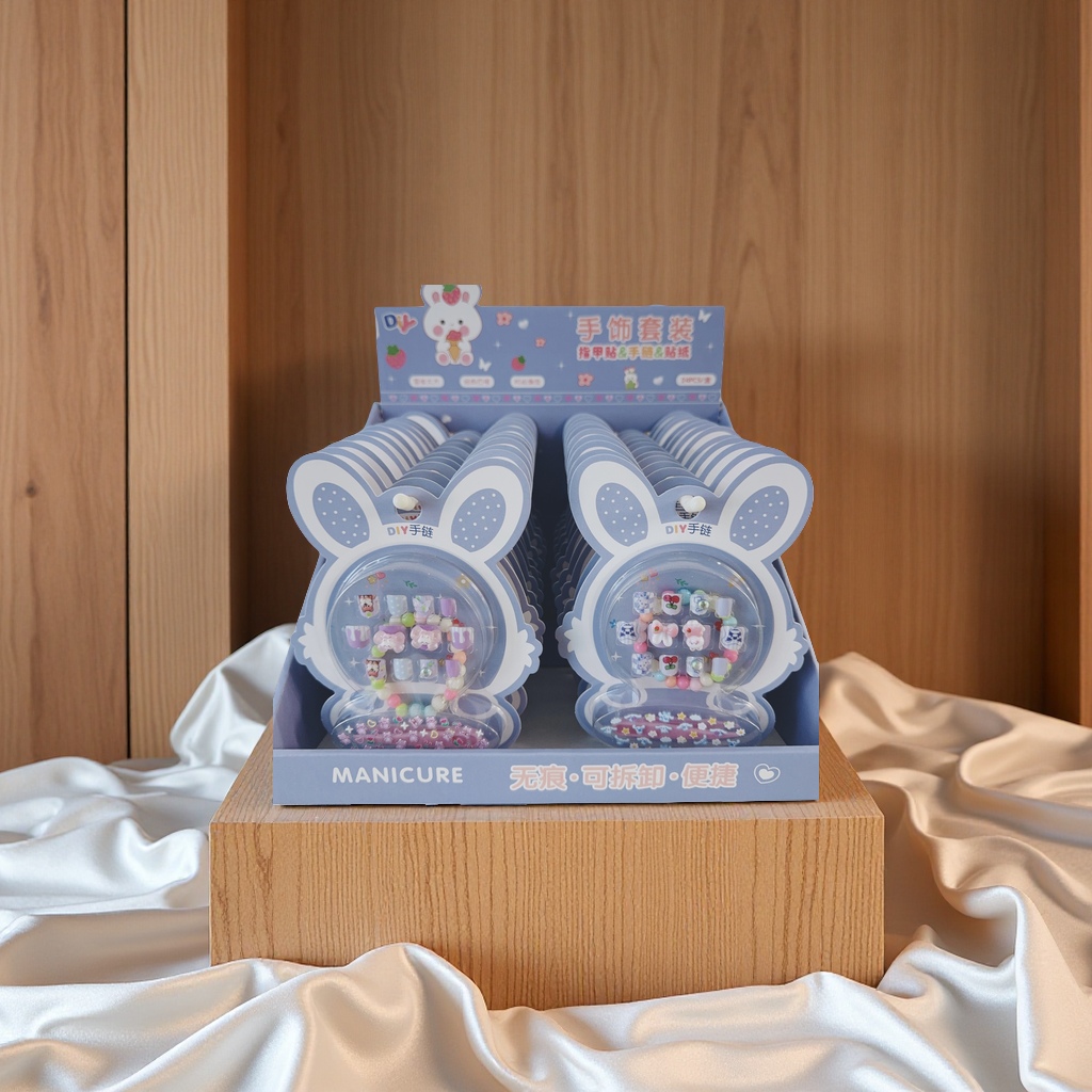 儿童美甲穿戴甲套装 可爱卡通款式 防水防摔易操作 安全环保材质