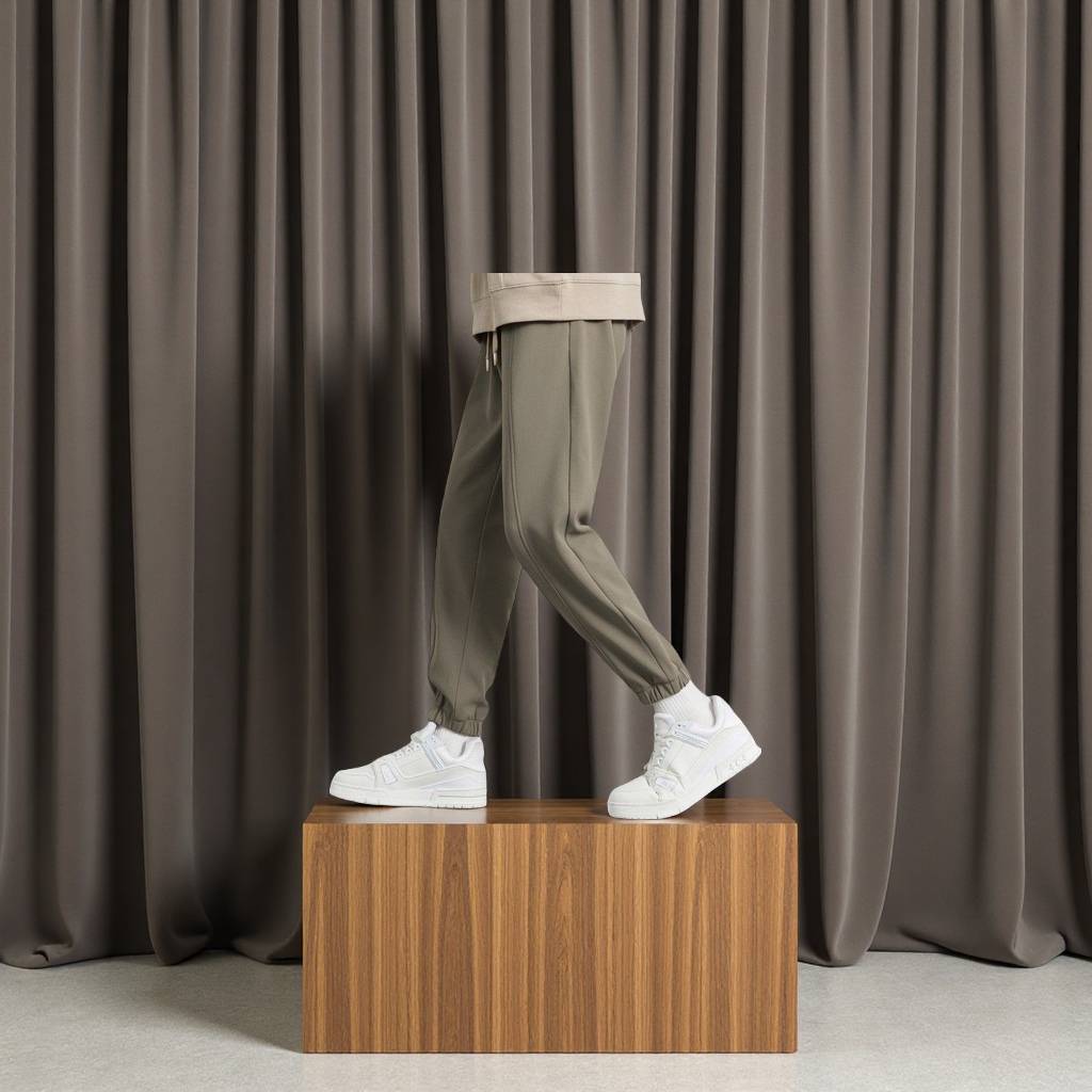 WOOG2005 Dark grey tight-fitting casual pants for men, Spring/Autumn 2025 slightly loose straight-leg sport sweatpants, slightly elastic and comfortable men's casual pants Item Picture