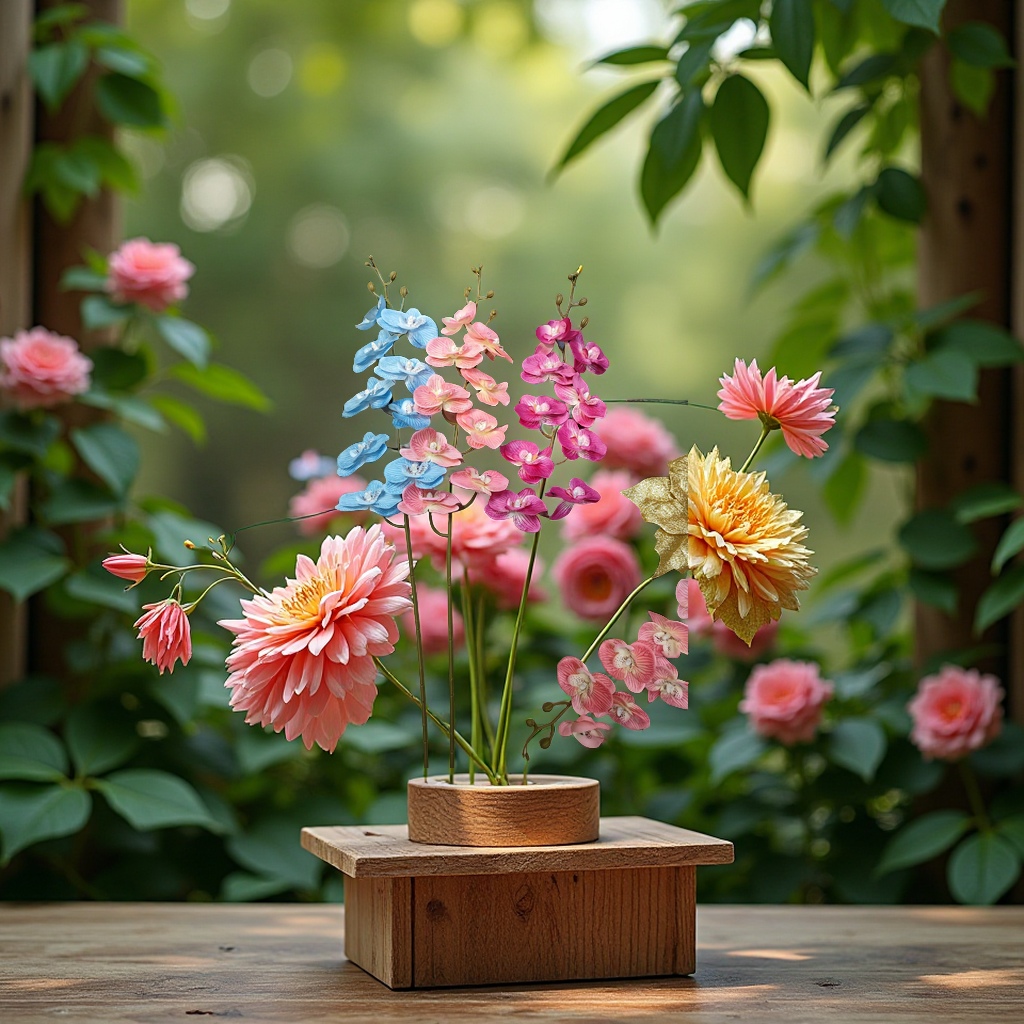 仿真园艺仿真荷花毛线花针织小花束成人用品仿真花礼盒办公文化毛线花束