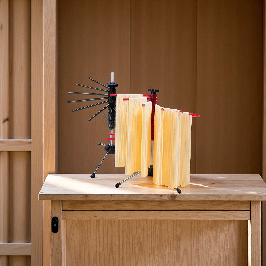 Factory direct supply Italian manual folding noodle drying rack, noodle picking rod, kitchen small tool, rotating noodle hanging rack, great helper for resting noodles details Picture