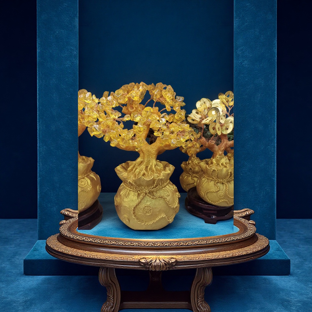 水晶树摆件圣诞水晶球创意家居装饰水晶珠扁珠桌面摆件礼品