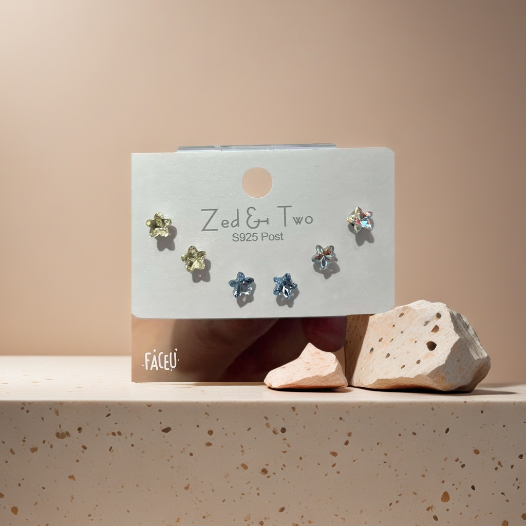 New European Fashion's trendy five-star fashion three-pair set New European fashion stud earrings are more beautiful than just a little. New European Fashion accessories details Picture