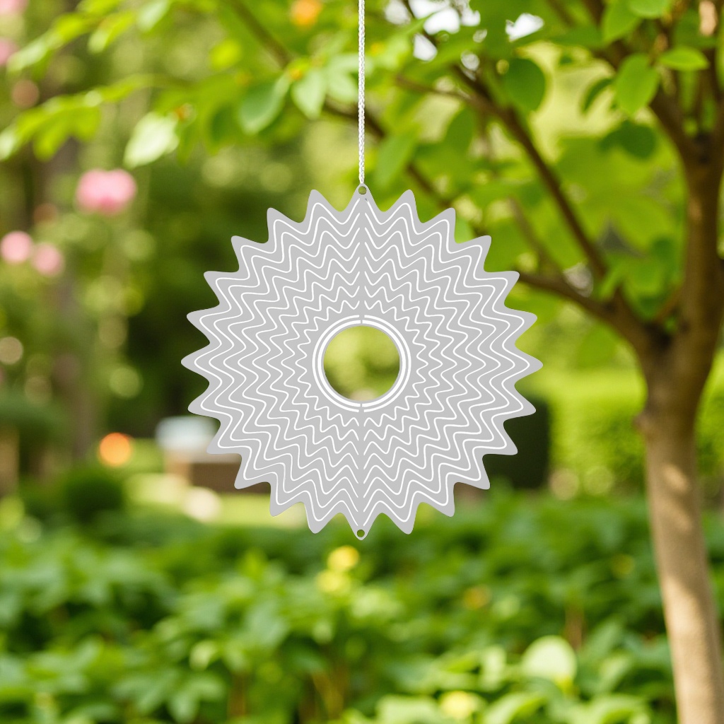 European and American cross-border fashion hummingbird pendant, creative 3D rotating mandala wind chime, courtyard garden hanging decoration Specification image
