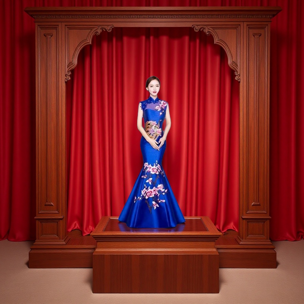 New Chinese-style retro embroidered red slimming long cheongsam fashionable banquet bride's toasting dress Item Picture