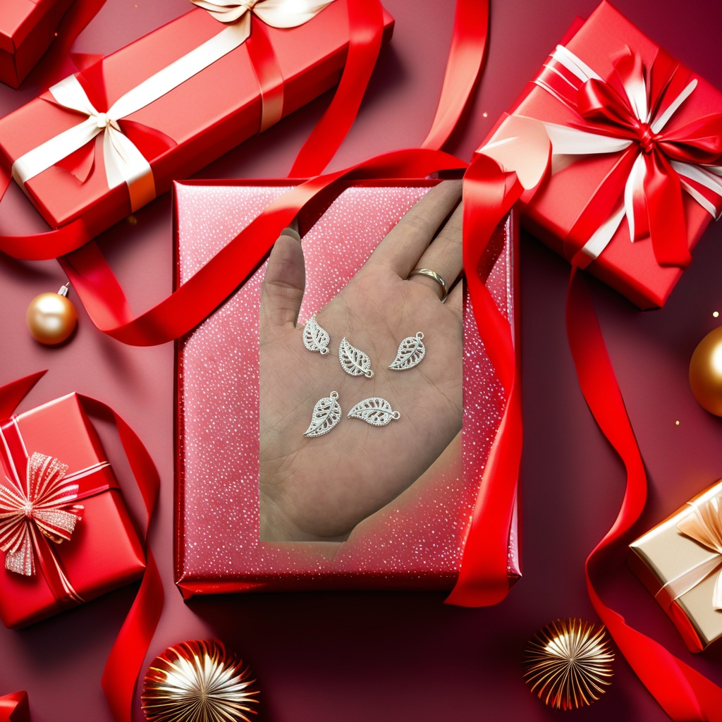 树叶造型合金吊坠 时尚简约百搭饰品 个性潮流挂件 精致工艺礼物细节图