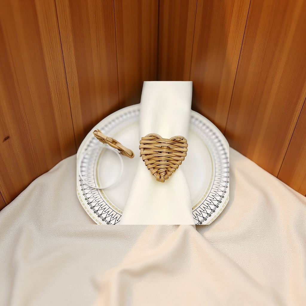 Cross-border bestseller rattan weaving DIY table tissues, fixed button napkins, daily wedding decoration, hotel table setting, napkin rings Application Scenario