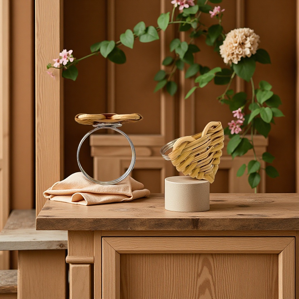 Cross-border bestseller rattan weaving DIY table tissues, fixed button napkins, daily wedding decoration, hotel table setting, napkin rings Item Picture