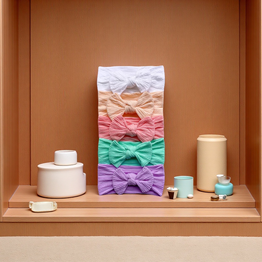 儿童发带 尼龙材质 麻花编织 蝴蝶结设计 柔软舒适 不易滑落 时尚百搭