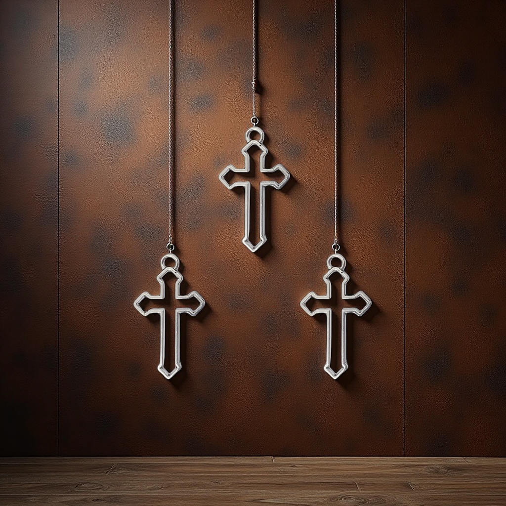 DIY锌合金饰品配件镂空十字架挂件朋克风钥匙扣吊坠项链组合