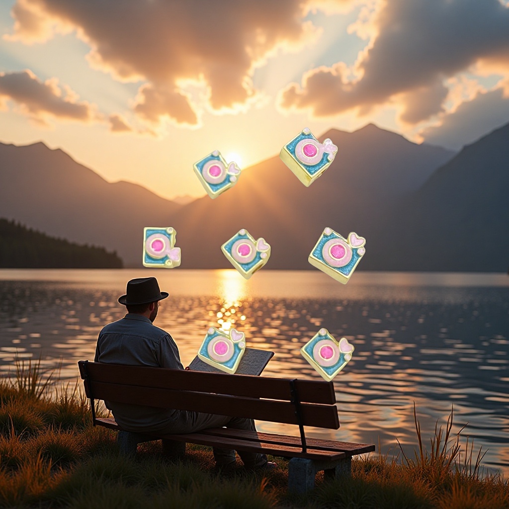 18K真金电镀滴油法蓝彩吊坠配件 时尚精致工艺饰品DIY材料产品图