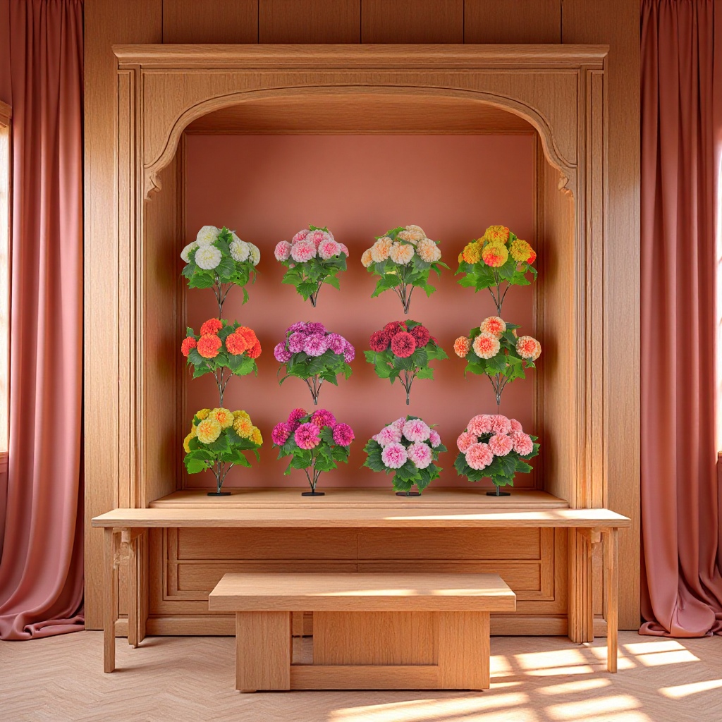 仿真荷花毛线花针织小花束成人用品花类配件装饰摆件创意礼品