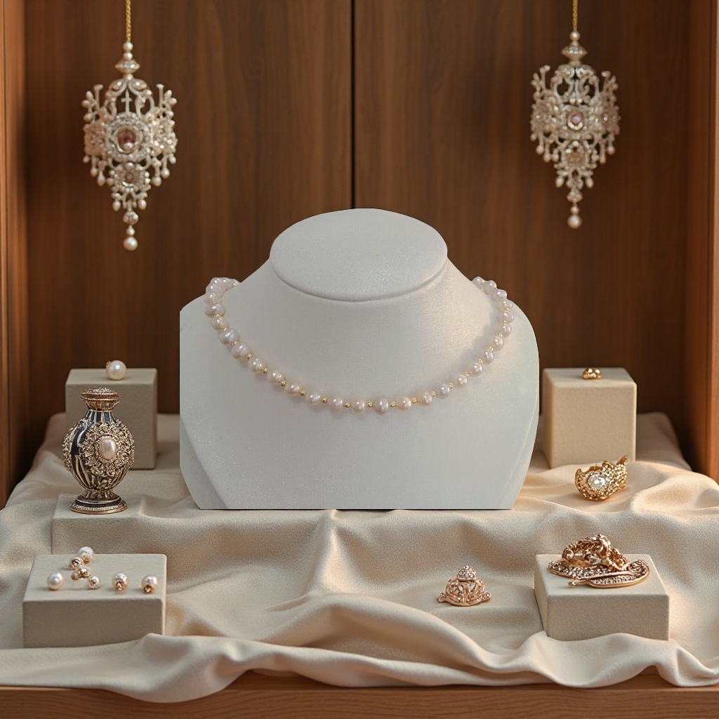 天然珍珠银饰项链 优雅气质珠宝设计 精致手工礼物