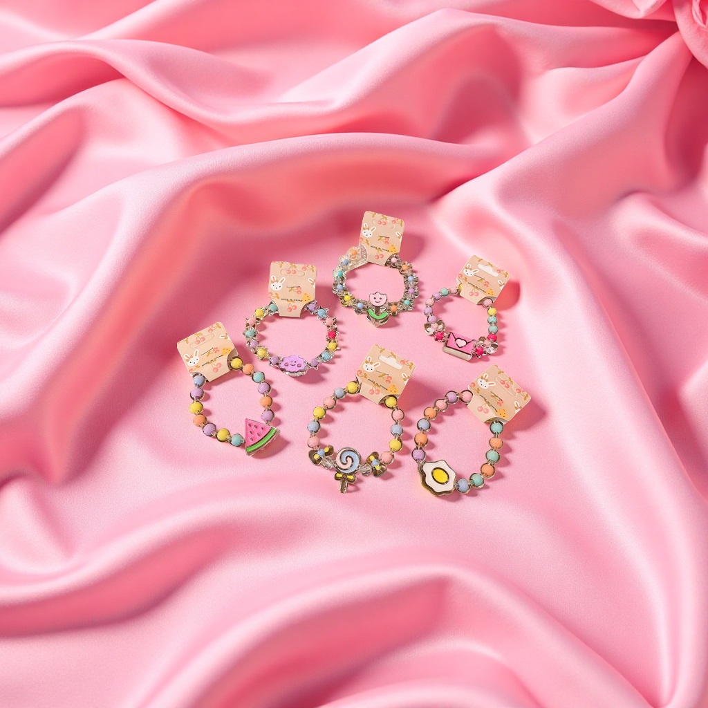 卡通儿童手链女公主果冻色串珠可爱宝宝手环学生首饰饰品手串