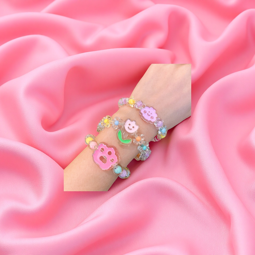 Cartoon children's bracelet, princess jelly color beaded, cute baby bracelet, student jewelry and accessory bracelet details Picture