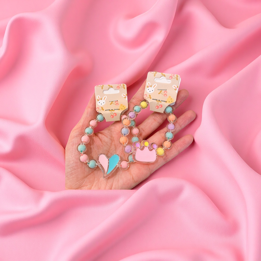 Cartoon children's bracelet, princess jelly color beaded, cute baby bracelet, student jewelry and accessory bracelet Specification image