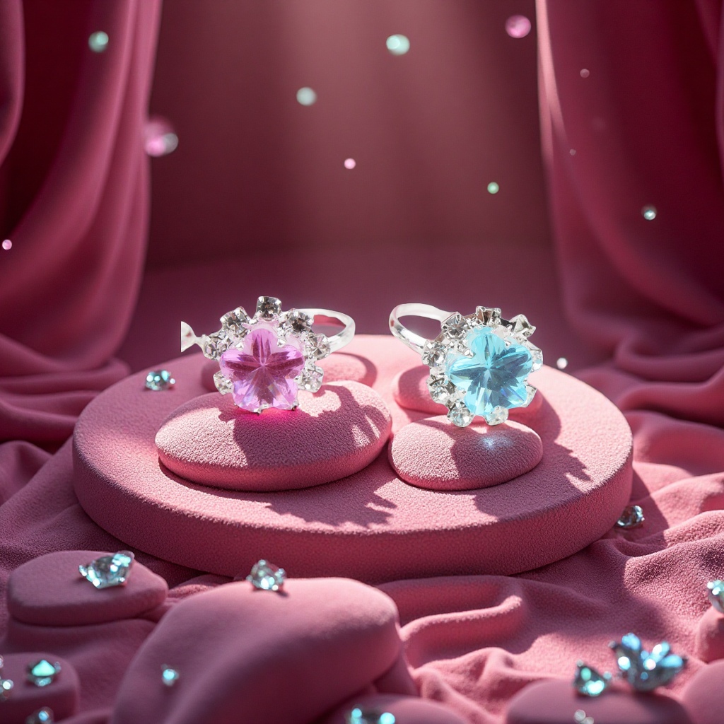 Children's diamond ring princess ring 36 pieces box set artificial gemstone full diamond ring, Douyin same style children's jewelry for best friend wholesale Specification image