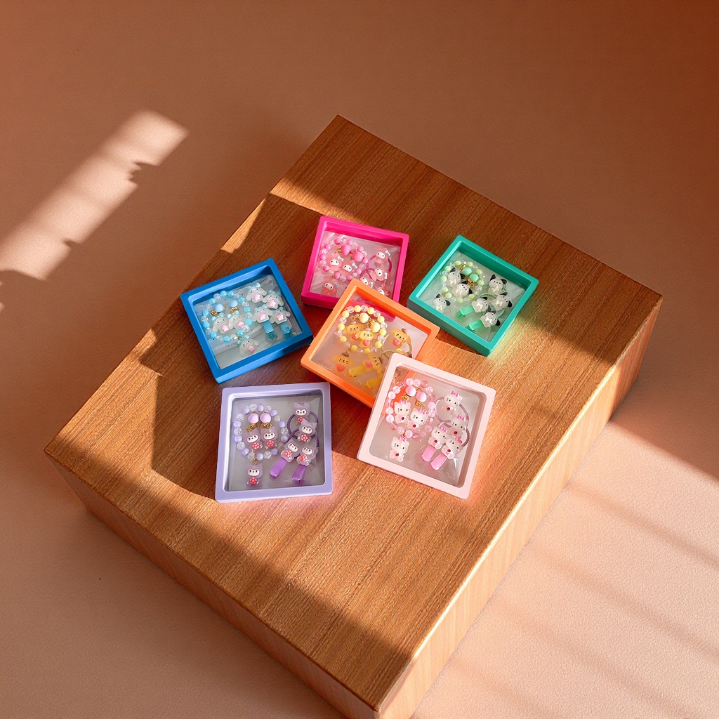 新儿童手链三丽鸥库洛米礼盒套装公主戒指女童礼物宝宝耳夹首饰盒