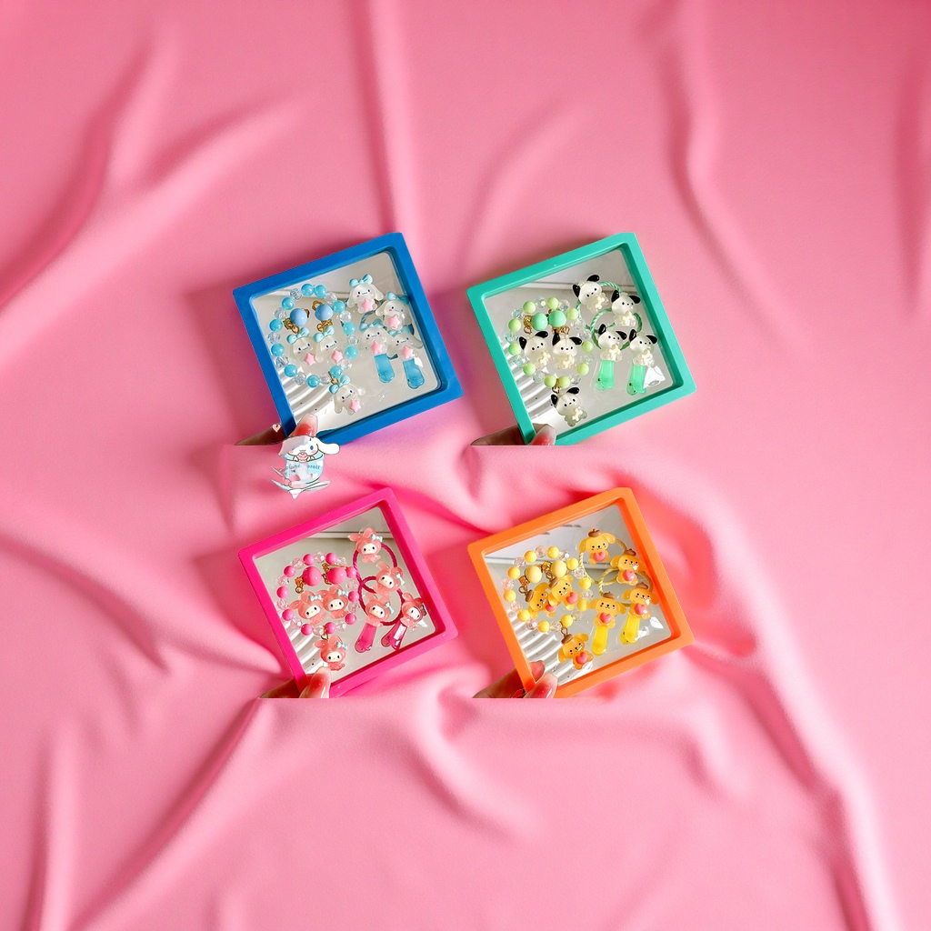 New children's bracelet Sanrio Kuromi Gift Box Set, Princess Ring, Girls' Gift, Baby ear clips, Jewelry box details Picture