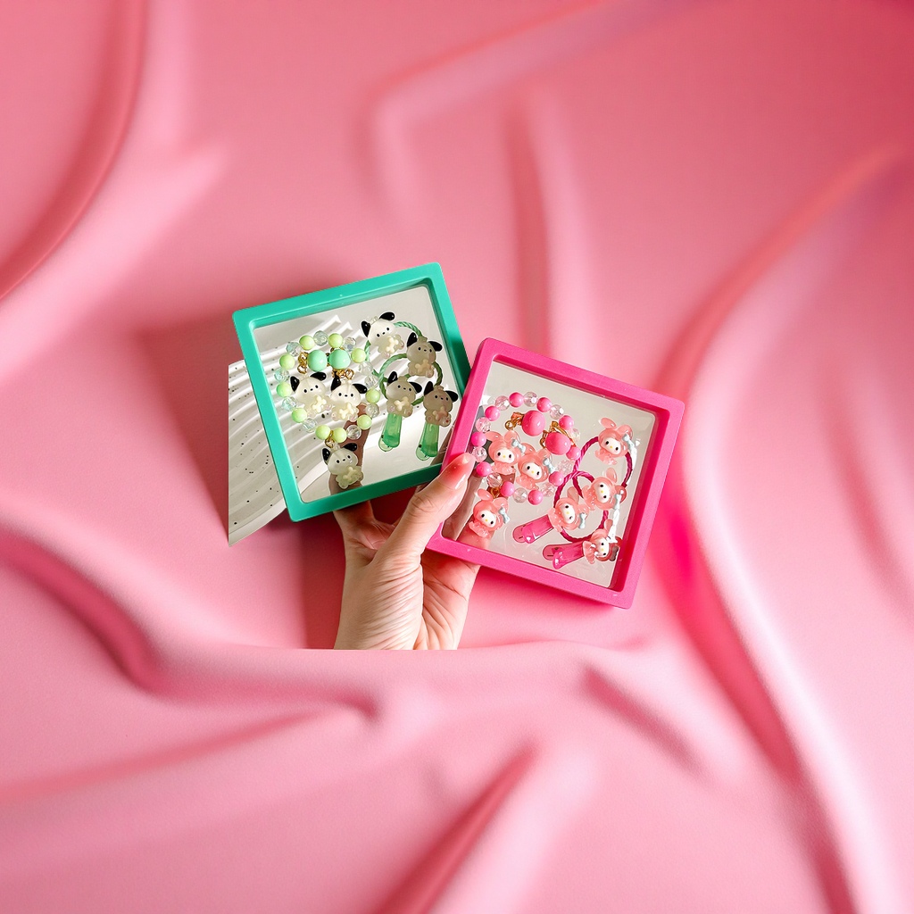 New children's bracelet Sanrio Kuromi Gift Box Set, Princess Ring, Girls' Gift, Baby ear clips, Jewelry box Specification image