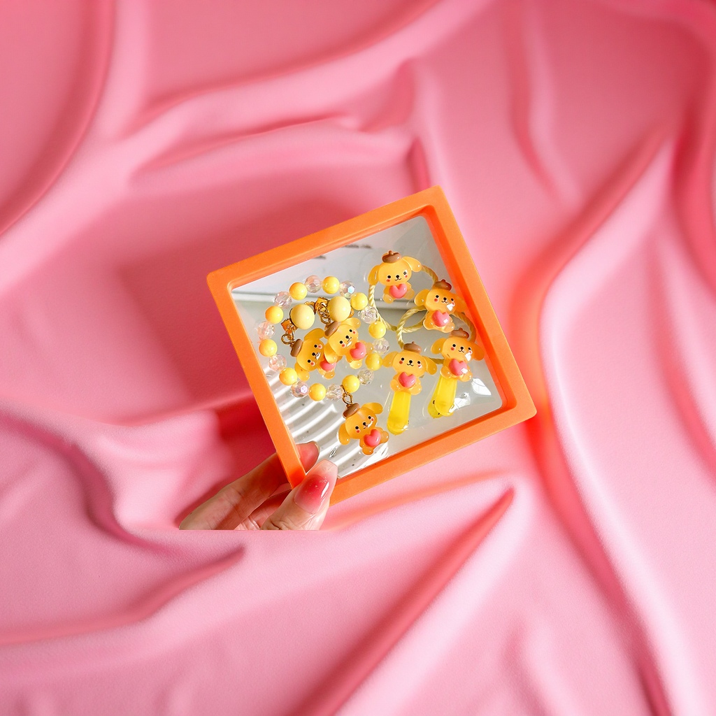 New children's bracelet Sanrio Kuromi Gift Box Set, Princess Ring, Girls' Gift, Baby ear clips, Jewelry box Item Picture