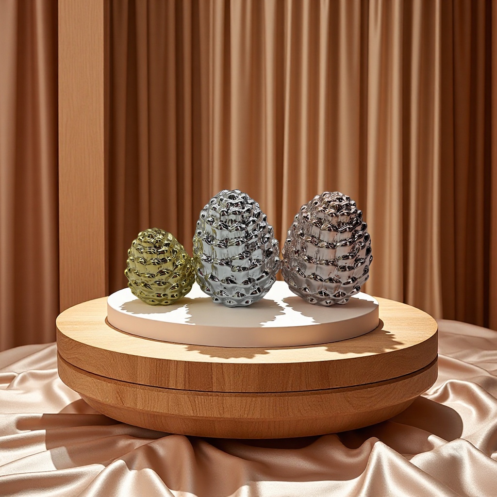 Easter Bunny ceramic small ornaments, home decoration creative gifts, handicrafts, table decorations, apple, pear and pinecone ornaments Application Scenario