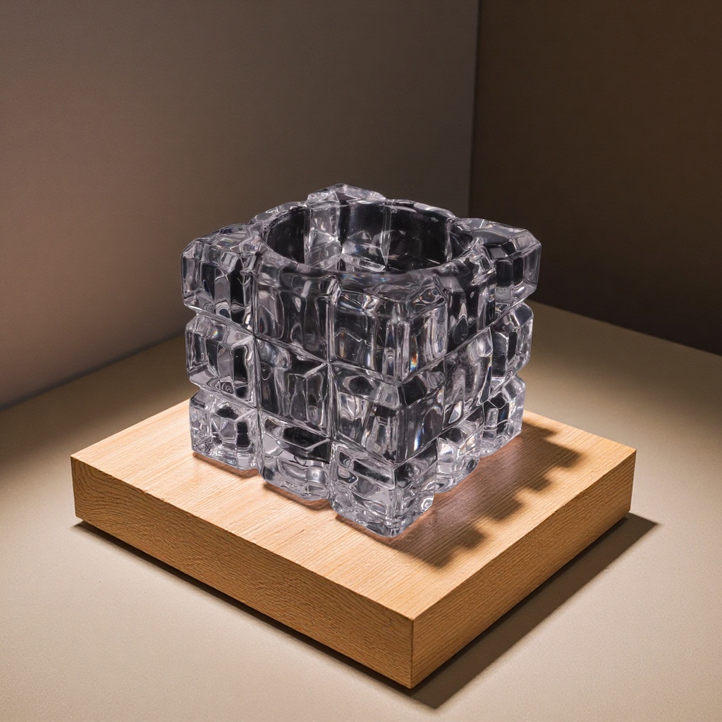 Creative square crystal glass candlesticks, lampshades, candle vessels, wax-filled square cups, lighting fixtures, glass wax cups Application Scenario