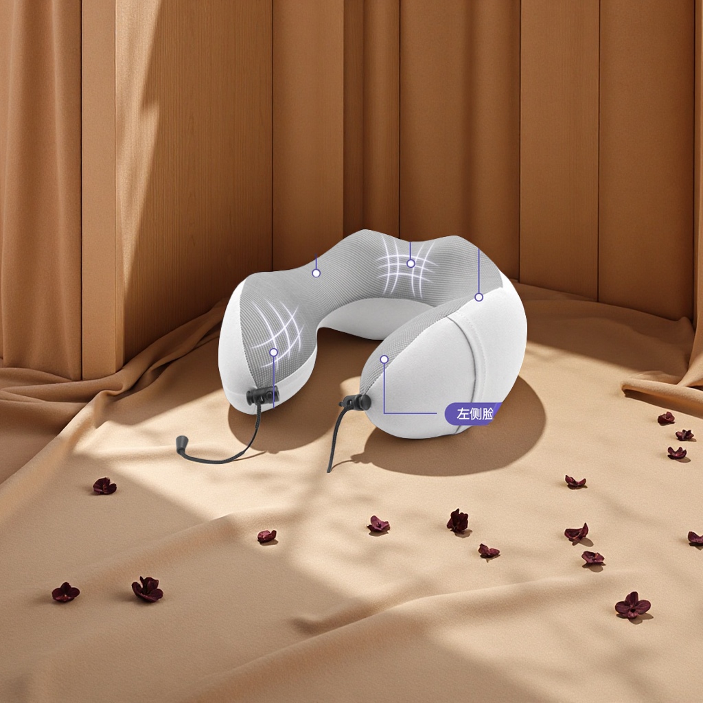 记忆棉U型枕护颈枕旅行午睡专用脖子靠枕学生睡觉飞机U形枕白底实物图