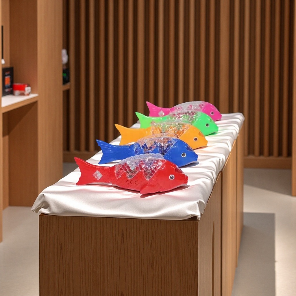 仿真发光电动鱼 儿童水中玩具 创意互动游泳鱼 电池驱动款