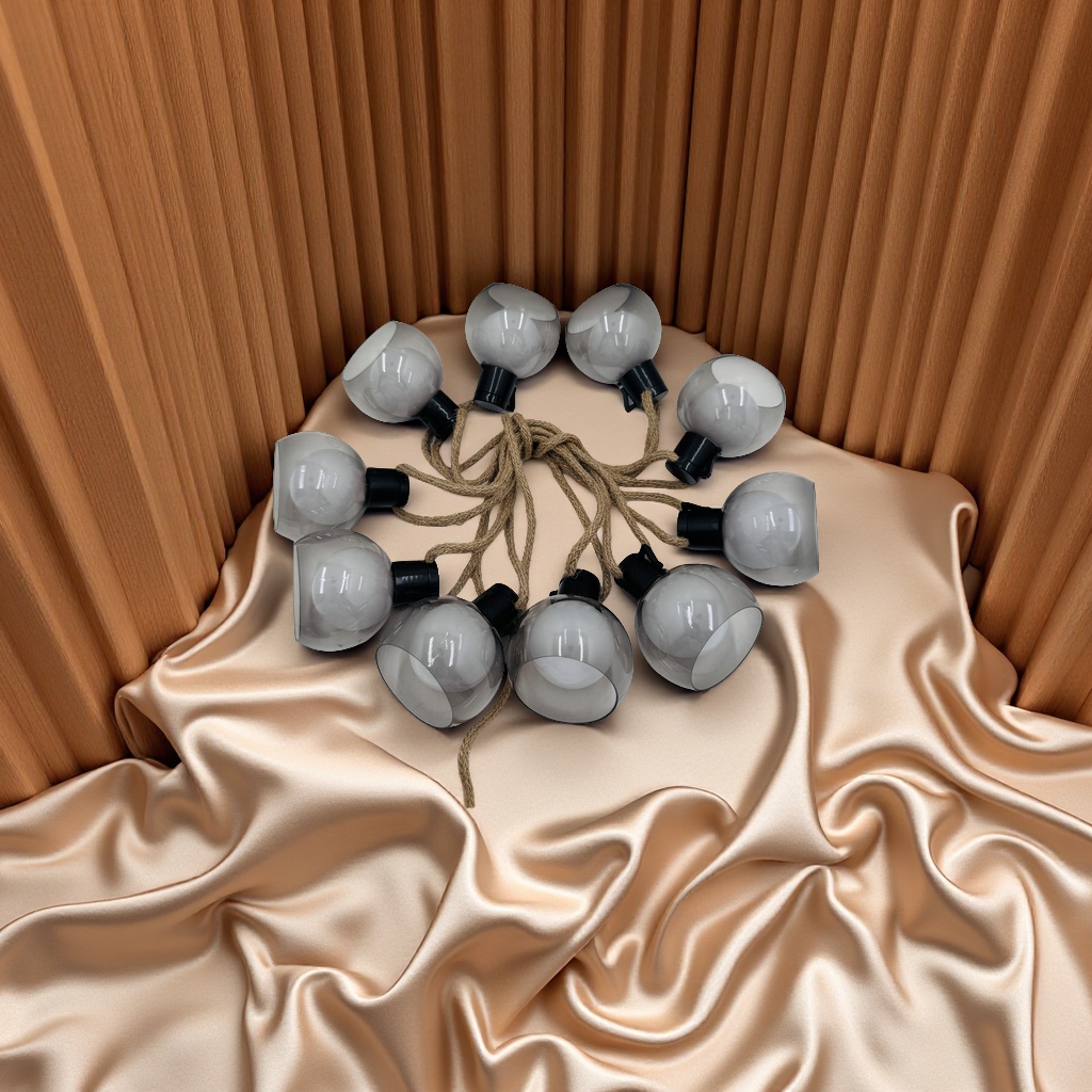 圣诞节日气氛灯10头灯罩5米暖色庭院氛围灯装饰灯灯家用室内设计风格创意灯，装饰灯沙滩灯适用于节日用品