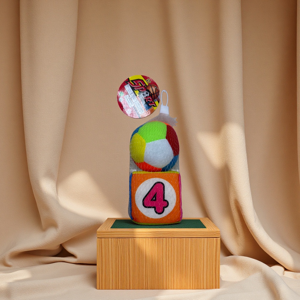 三寸棉彩球儿童玩具带响铃趣味互动 三寸数字骰子益智游戏亲子娱乐