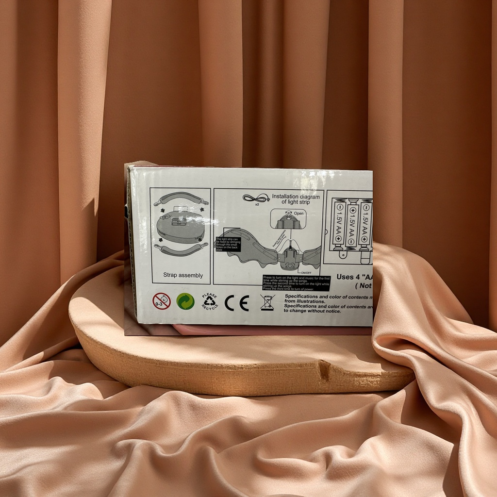 儿童电动音乐翅膀玩具 闪光互动益智礼物 创意趣味早教陪伴白底实物图