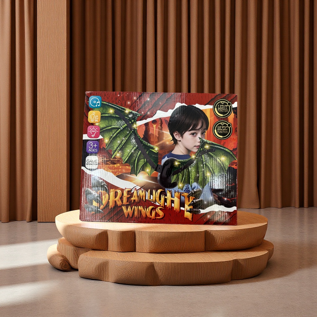 儿童电动音乐翅膀玩具 闪光互动益智礼物 创意趣味早教陪伴