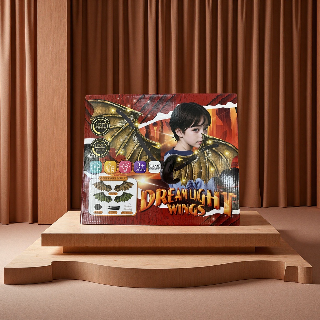 儿童电动音乐翅膀玩具 闪光互动益智礼物 创意趣味早教陪伴产品图