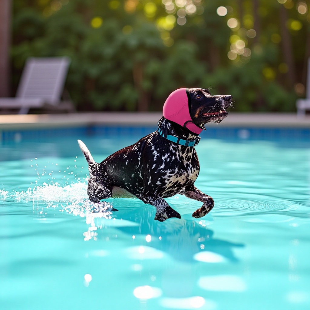 Cross-border best-selling pet ear muffs, dog soothing head covers, anti-scare, thunderstorm waterproof Velcro, summer swimming pet head accessories Application Scenario