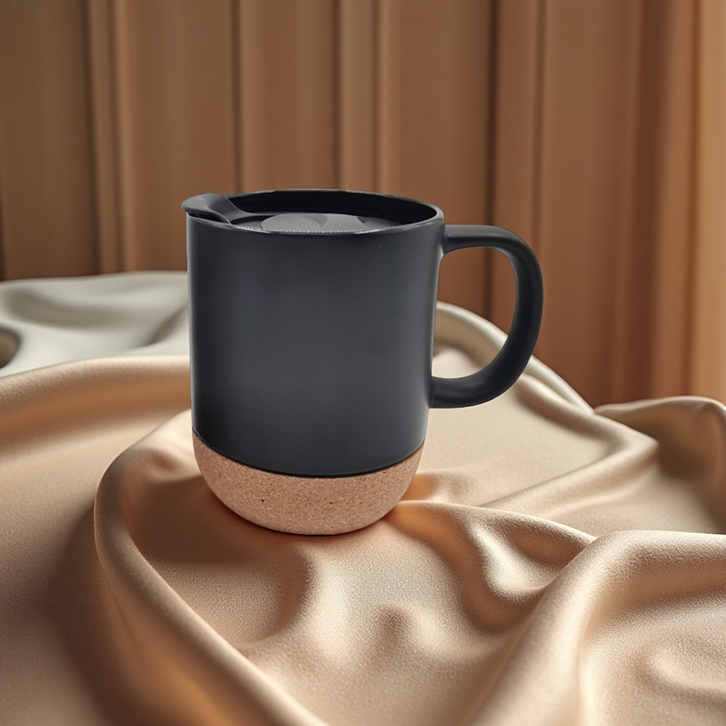 热转印木底杯 创意陶瓷杯子 简约家用水杯 办公室个性定制礼品细节图