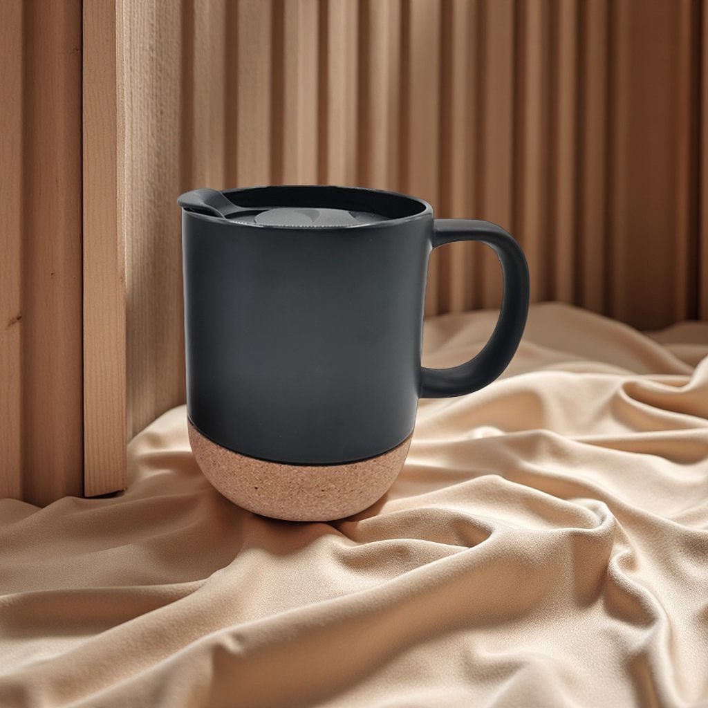 热转印木底杯 创意陶瓷杯子 简约家用水杯 办公室个性定制礼品