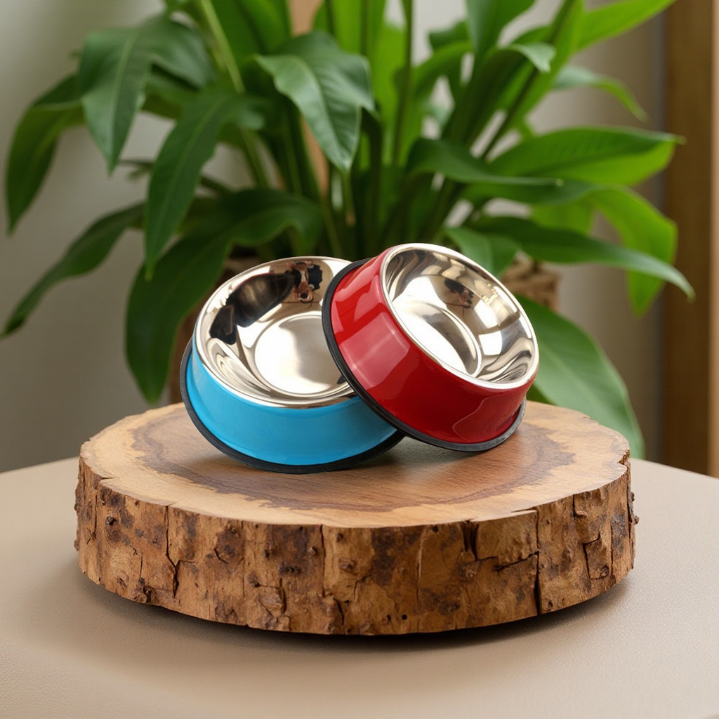 Pet supplies: Stainless steel dog bowls, cat bowls, rubber bottom, anti-slip and anti-knock, dog food bowls, cat water bowls, durable tableware, specially designed for dogs Specification image