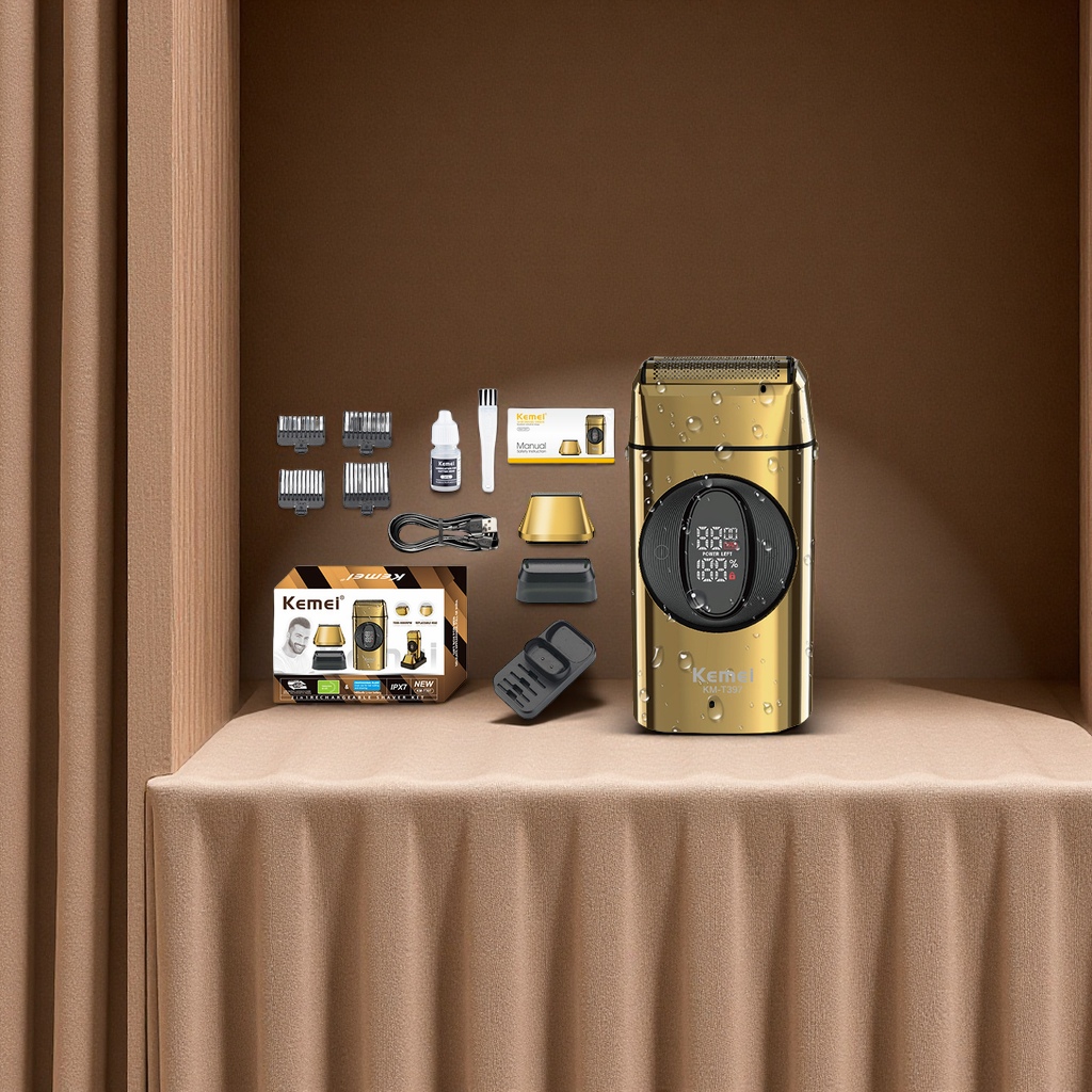 kemei科美剃须刀电动男 2025新款男士刮胡刀便携充电式胡子剃须刀套装