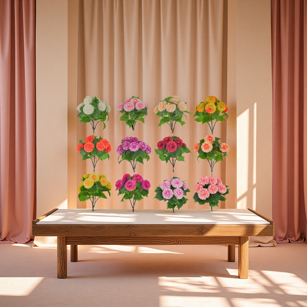 仿真荷花毛线花束小花束发光干花束毛线花针织创意家居装饰摆件