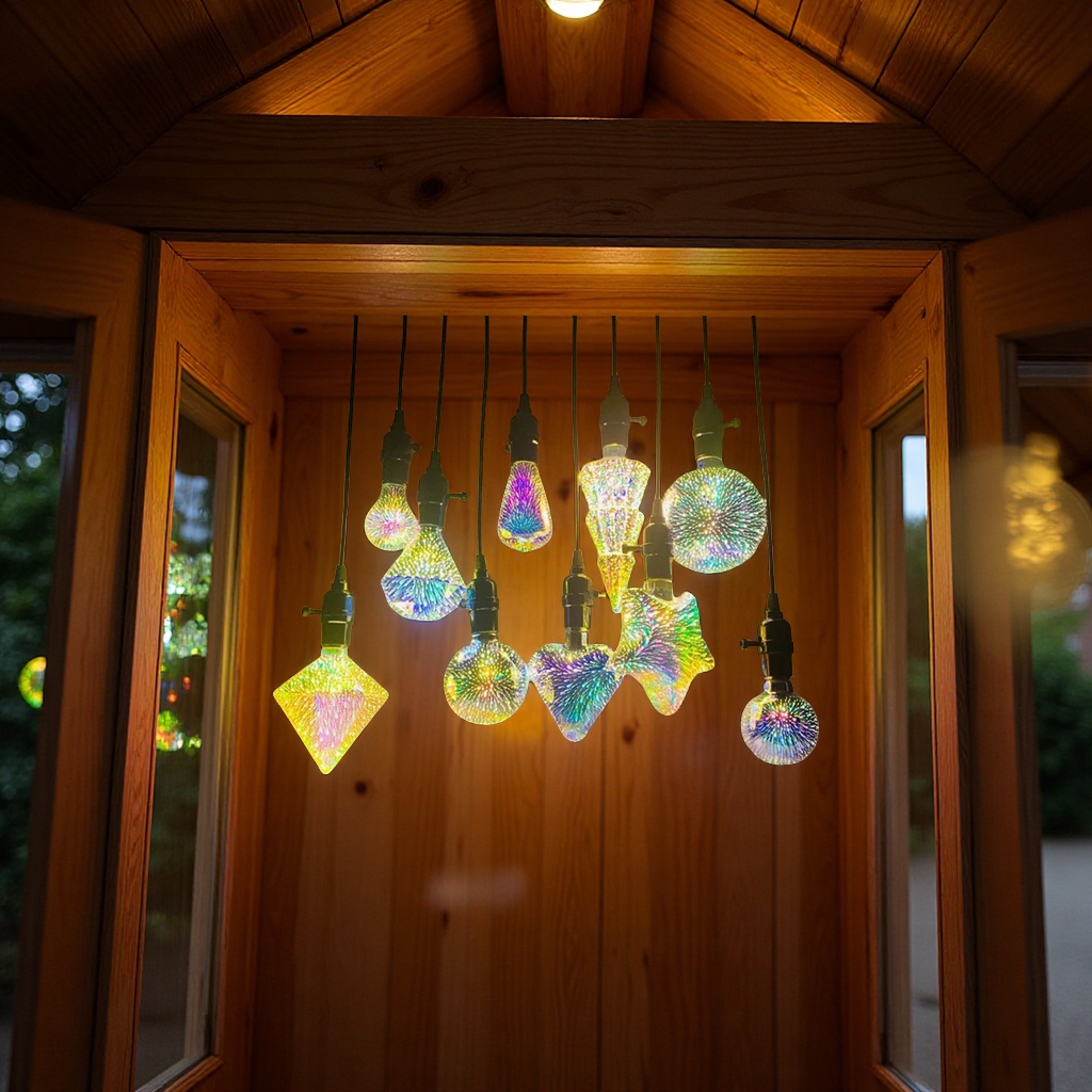 Diamond 3D stereoscopic color Fireworks Bulb ST64 Edison LED Bulb Fireworks Creative decoration Application Scenario