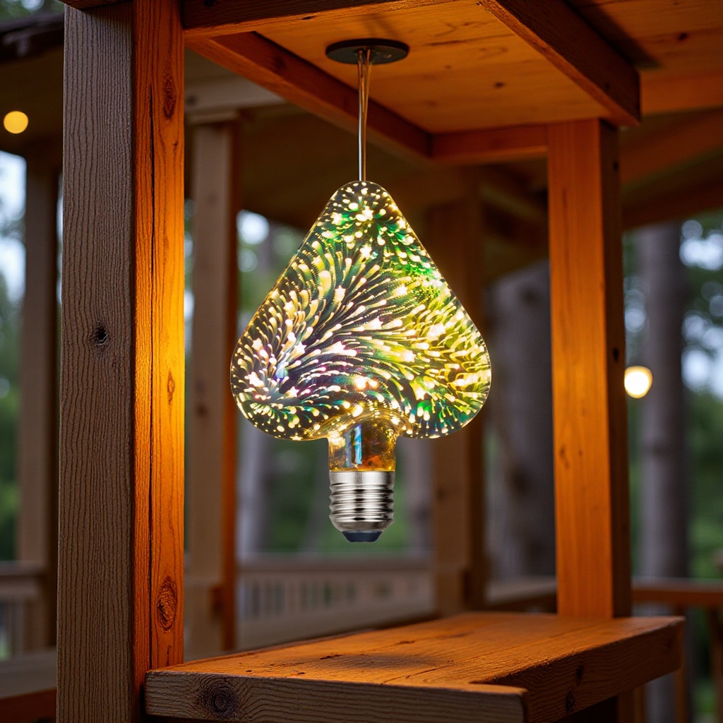 Diamond 3D stereoscopic color Fireworks Bulb ST64 Edison LED Bulb Fireworks Creative decoration Item Picture