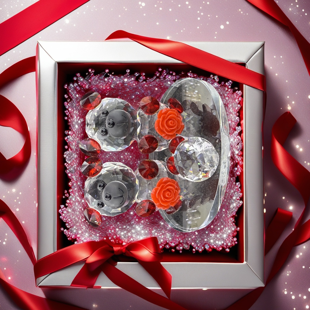 Double Bear crystal ornaments, creative home decorations, exquisite craft gifts, transparent glass displays Specification image